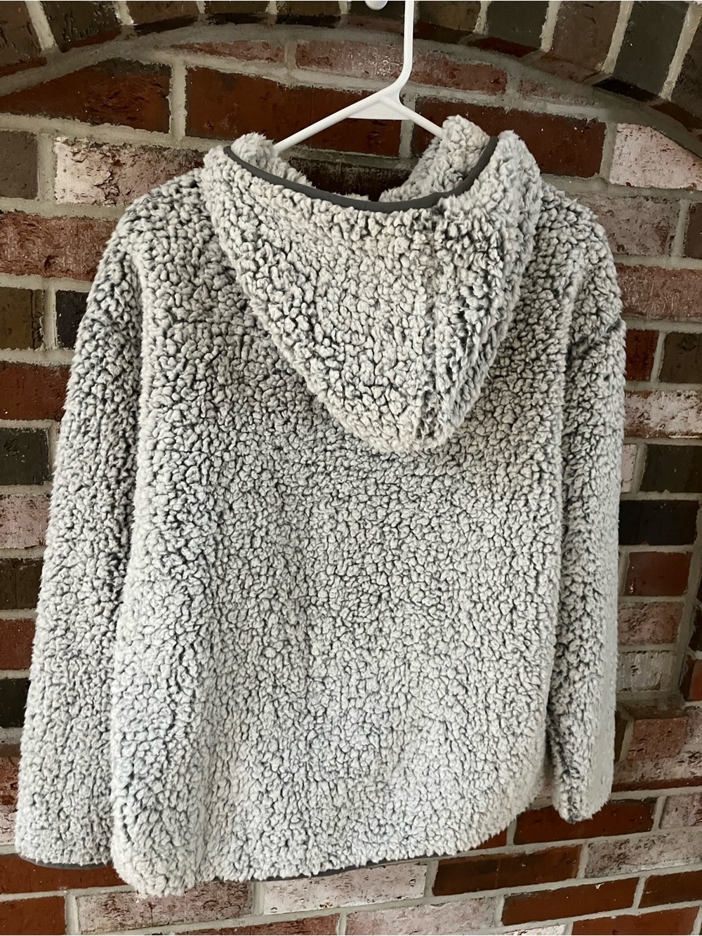 EDDIE BAUER Gray Fireside Plush Sherpa Half-Zip Pullover Hoodie M NWOT - Picture 8 of 11